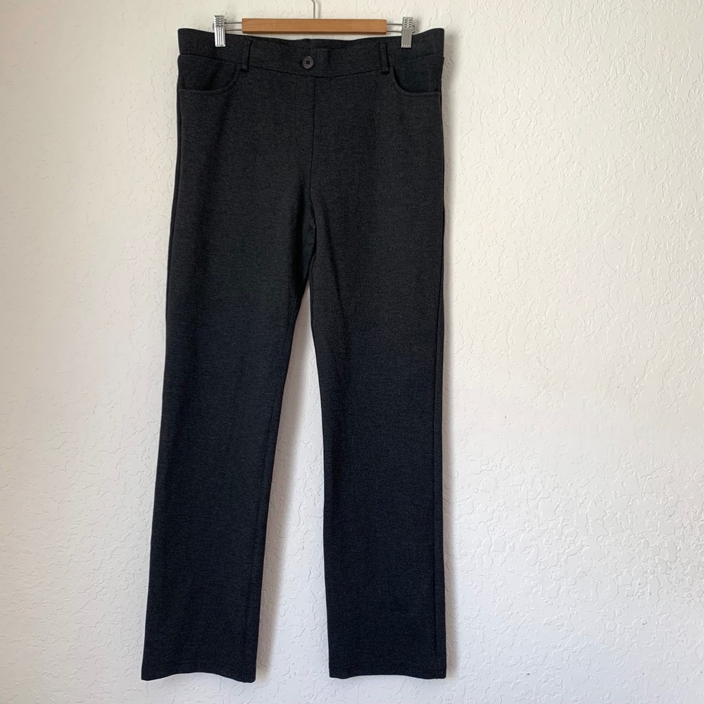 Betabrand Dress Pant Yoga Pants Women XL Gray Straight Leg Work Office Comfort